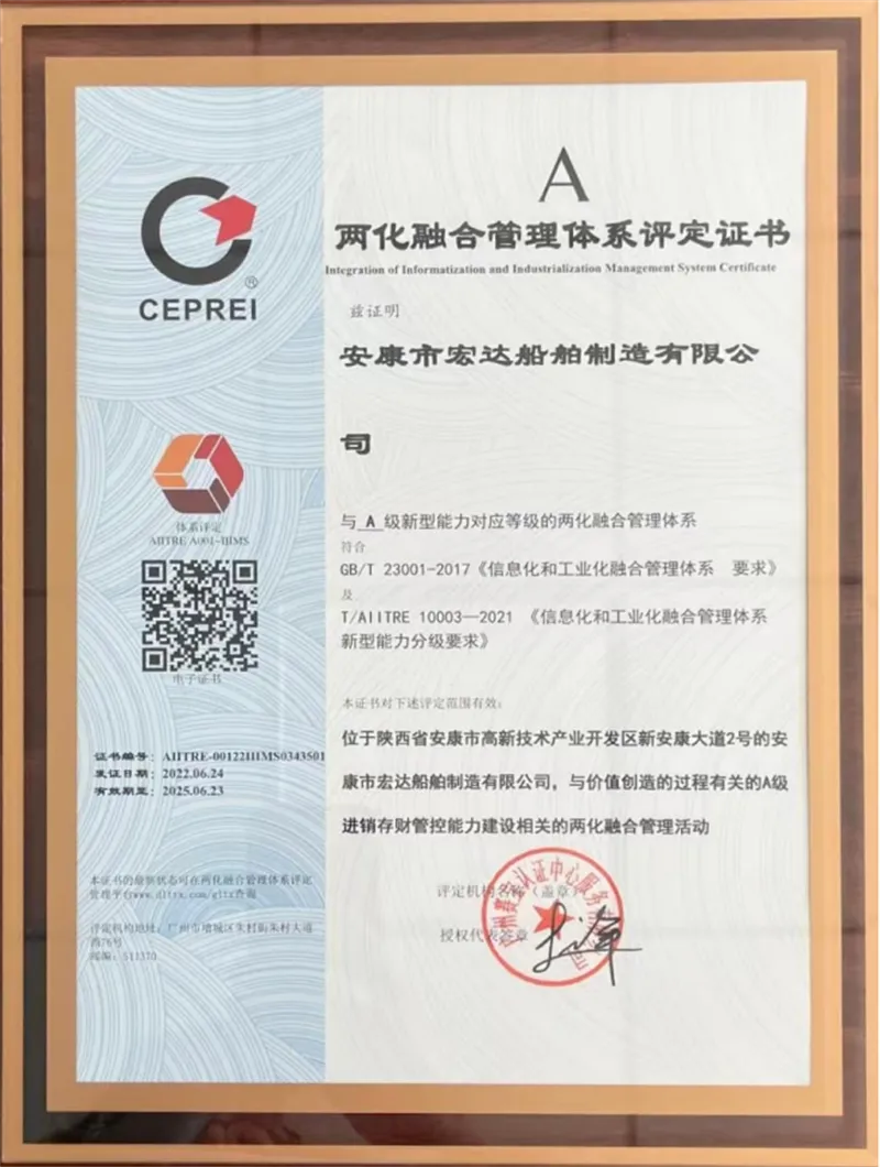 两化融合评定证书